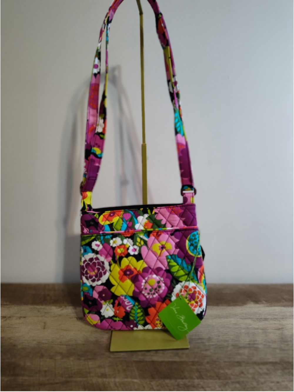 Women's Vera Bradley Crossbody Bag One Size Black Multi-color Floral Quilted - Picture 4 of 6